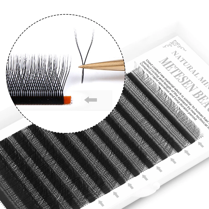 

METESEN BEAUTY Lashes YY shape Natural Mink Eyelashes Individual Volume Eyelash Extension Supplies Fake False Lash Extensions