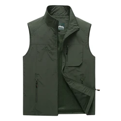 Men's Vests 2024 Autumn Mens Sleeveless Vest Spring Summer Casual Travels Vest Outdoors Thin Big Size Vest Waistcoat Men Clothes