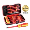 Electrician Repair Tools Kit 13pcs 1000V Changeable Insulated Screwdrivers Set with Magnetic Slotted Phillips Pozidriv Torx Bits 1