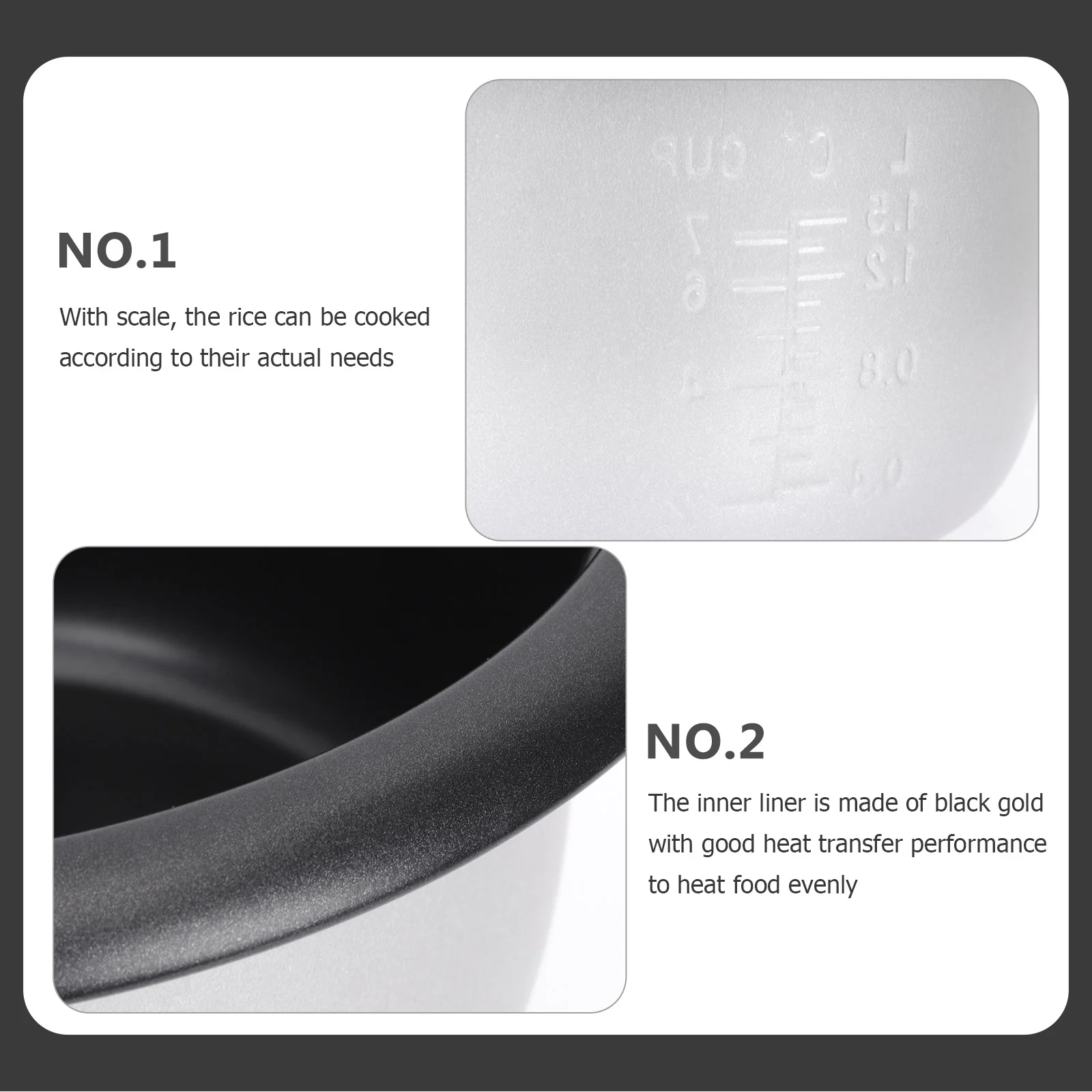 Alloy Material Rice Cooker Liner Non Stick Electric Cooker Inner Pot Cooking Accessories Kitchen Utensils Cookware Parts Dining