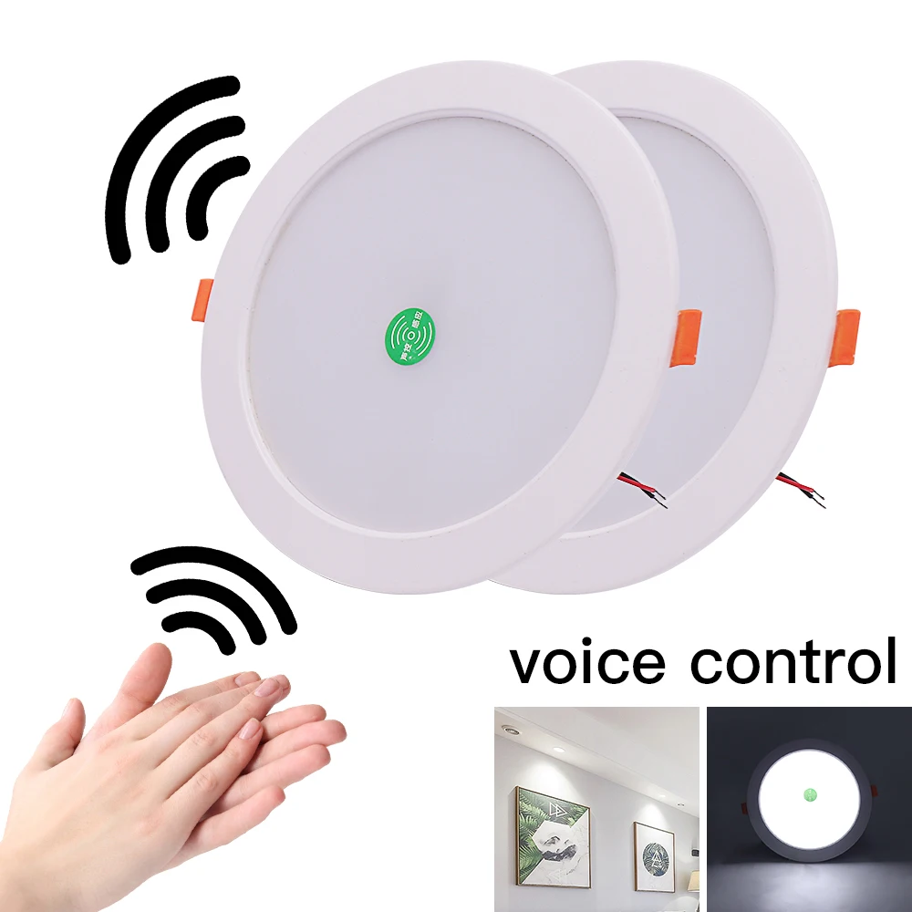 

LED Downlight Sound Control LED Ceiling Lamp 3W 5W 9W 18W Recessed in LED Ceiling Downlight Light AC 220V Smart Spotlight