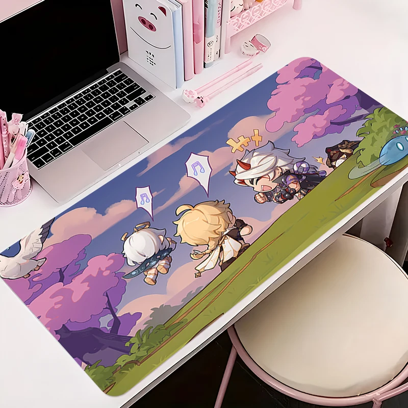 900x400 Mouse Pad Deskmat Laptop Office Mousepad Genshin Impact Desk Decor Extended Mouse Pad Pc Keyboard Mat Oversize Desk Pad 5