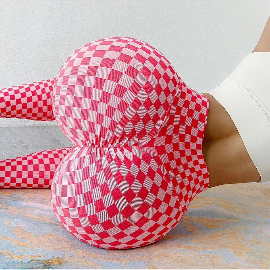 Mallas Gruesas A Cuadros Para Mujer,Pantalones Mujer,Pantalones Deportivos Para Yoga,Gimnasio,Fitness,16 Colori, Sexy Butt Lift