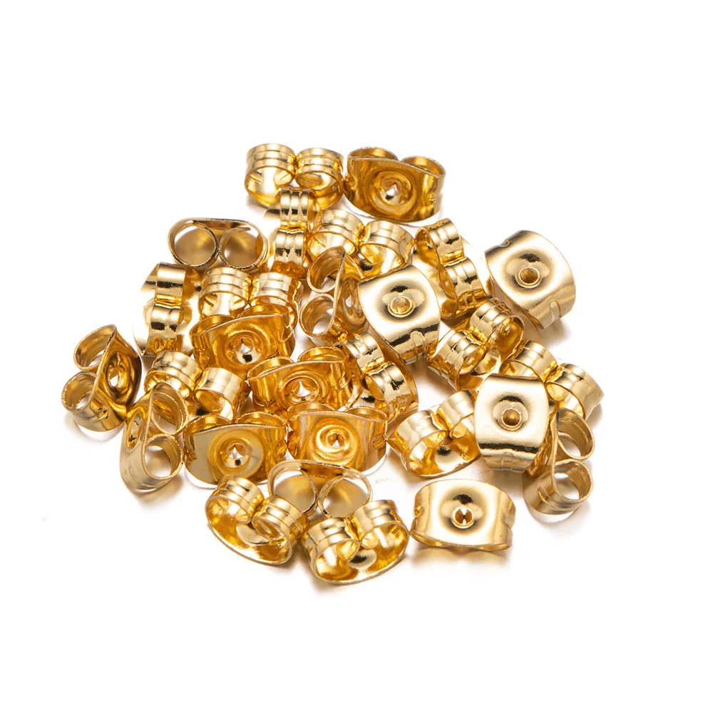 Butterfly Earring Safety Back Stopper Stainless Steel 4.5x6mm 100pcs for Stud Jewelry Making