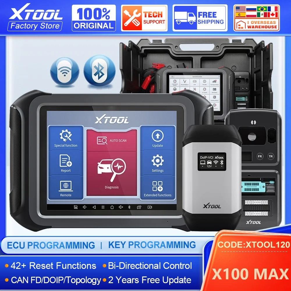 

XTOOL X100 MAX Key Programmer All Key Lost Car Diagnostic Tool 42+ Resets ECU Programming Topology Mapping Update of X100 PAD3