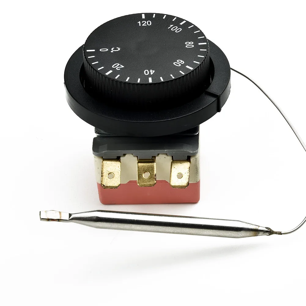 12V 0-120℃ Adjustable Electric Fan Thermostat Switch Radiator Temperature Control Switch Capillary Thermostat Controlled Probe