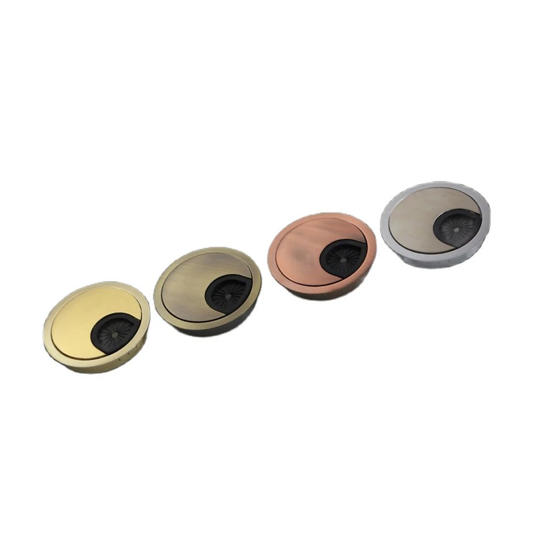 테이블 책상 케이블 깔끔한 와이어 구멍 커버, 48/51/58mm, 빨간색, 구리 색상, 아연 합금, PC 컴퓨터 그로밋