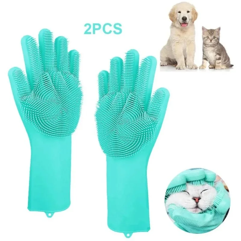 Pet multifunctional cleaning silicone massage shower gloves anti dog and cat bite shower cleaning gloves pet scrub tools pet grooming gloves,pet protective gloves
