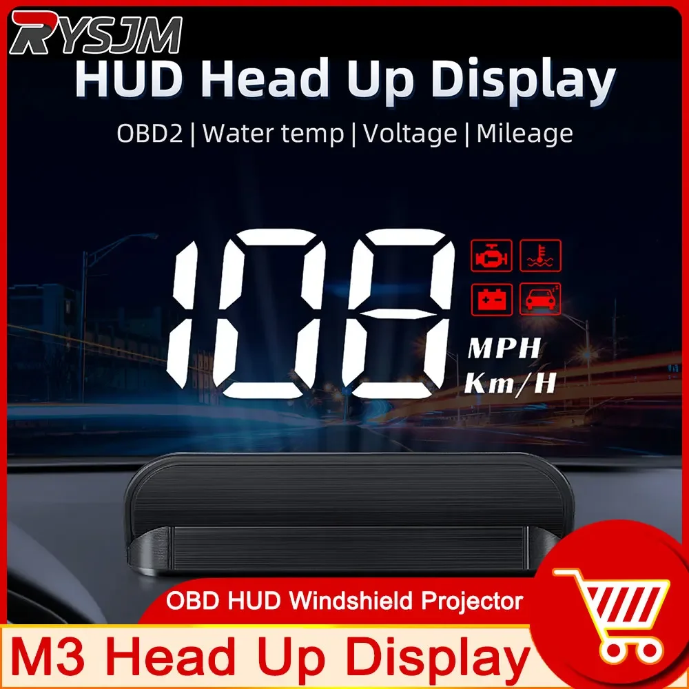 앞 유리 프로젝터 M3 HUD OBD2 속도계 헤드 업 디스플레이 운전 컴퓨터 ..