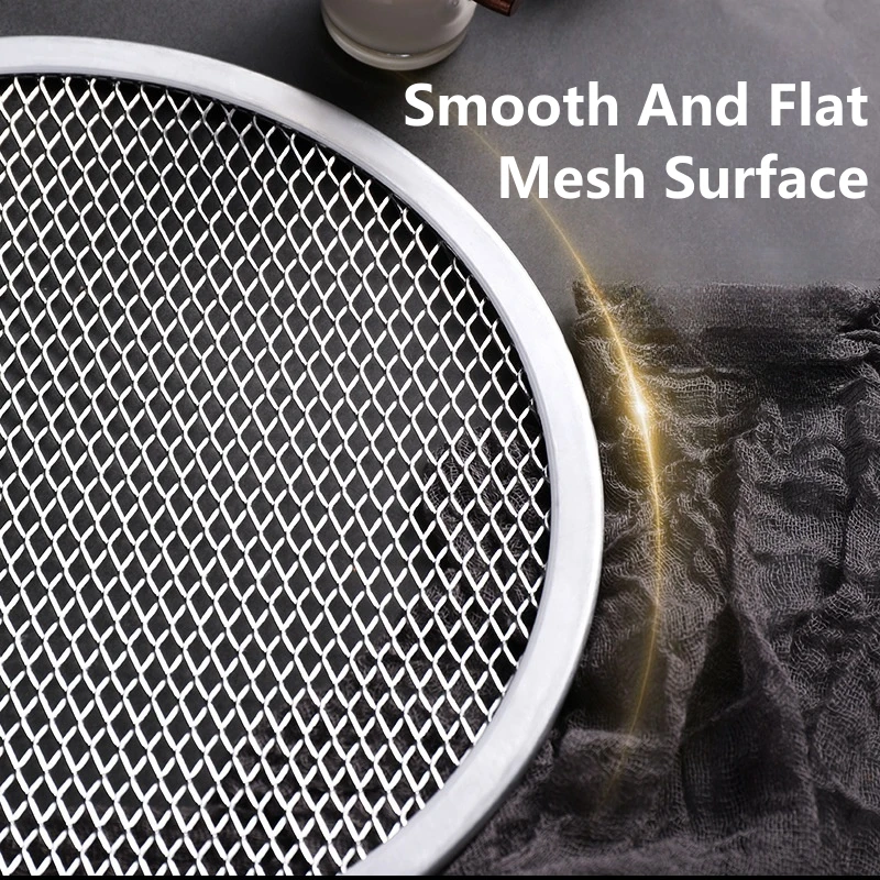 6/8/10/12/14inch Round Pizza Baking Tray DIY Pizza Screen Baking Tray Metal Net Non-stick Mold for Oven Seamless Aluminum Screen pizza bakeware
