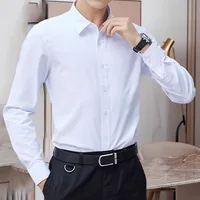 Men's long sleeved shirt casual, simple, high-quality, wrinkle free, slim fit, business formal, all season collection