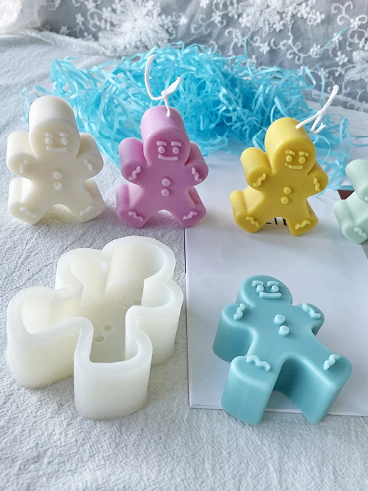 Description Picture 2 of itemChristmas Gingerbread Man Candle Mold Cookie Chocolate Baking Cake Mould DIY Christmas Atmosphere Scented Candle Silicone Mold
