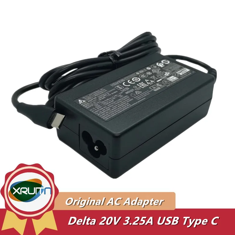 delta-in-1純正uavacアダプターadp-65ke-b-type-c-65w-20v-325amsi-quie13用充電器新しいa11mt-253us-2-in-1ラップトップ