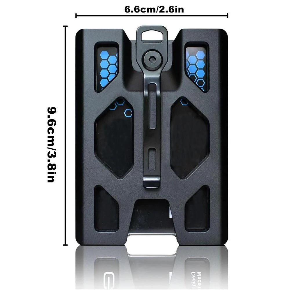 Premium Aluminum Badge and Card Holder Wallet – Sleek Design with Metal Clip and Multiple Card Capacity