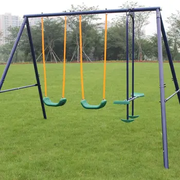 Metal Swing Set Outdoor with Glider for Kids, Toddlers, Children 1