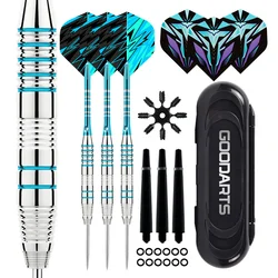 Professional Steel Tip Darts Set with Extra Flights and Accessories for Practice and Competition (Blue)