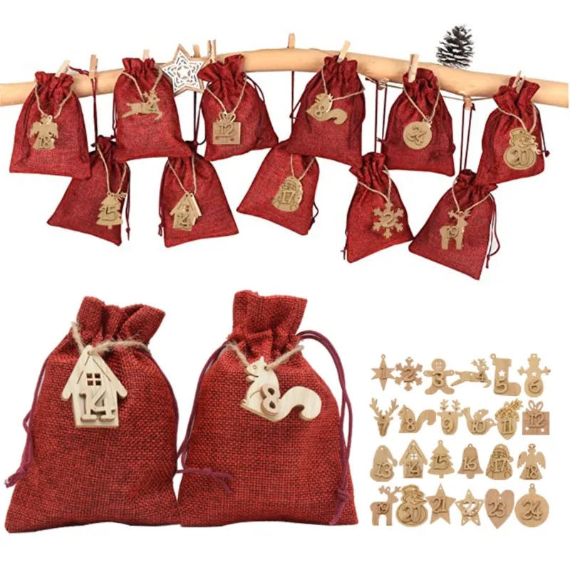 Christmas Advent Calendar 24pcs Christmas Advent Calendar Bags
