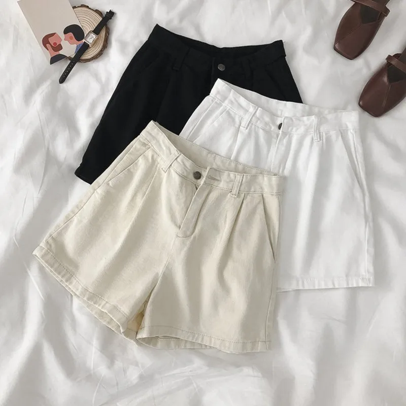 

Korean style high waist jeans shorts