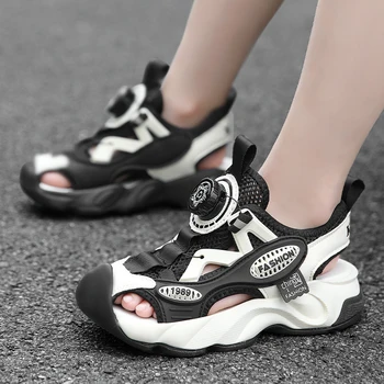 Summer Breathable Children's Sandals 5-16Y Boys' Fashion Beach Water Shoes Non Slip Outdoor Soft Bottom Sports Sandal Shading