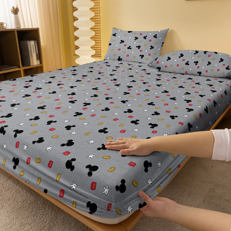 1 cartoon cute Mickey pattern digital printed frosted Fitted Sheet,bedroom printed bed cover,bedding(No pillowcase) 2