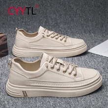 

CYYTL Fashion Spring Men's Lightweight Sneakers Low Top Skateboard Leather Comfortable Shoes for Students Non Slip Sports Tennis