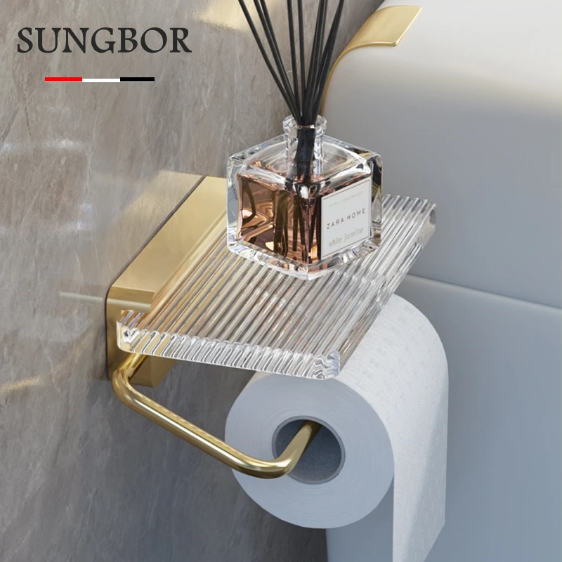 Strong Double Toilet Paper Holder Rustproof Roll Holder Paper Towel Holders  Paper Towel Rack Paper Towel Dispenser Durable