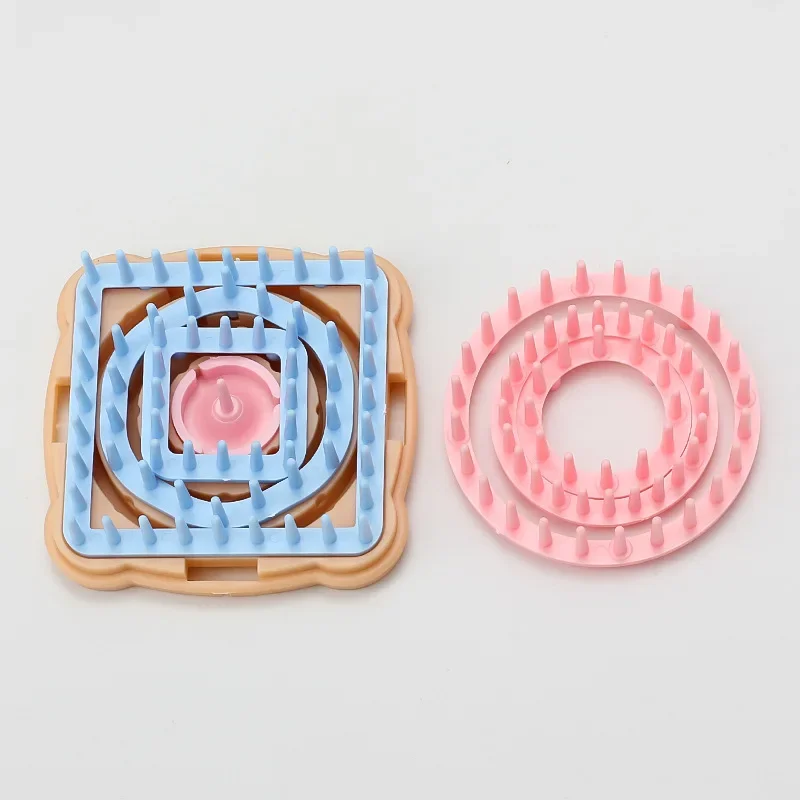 Knitting Ball Making Machine Yarn Weaving Tools Flower Mesh Square Shape Flower Making Machine 6 / Set Yarn Knitting
