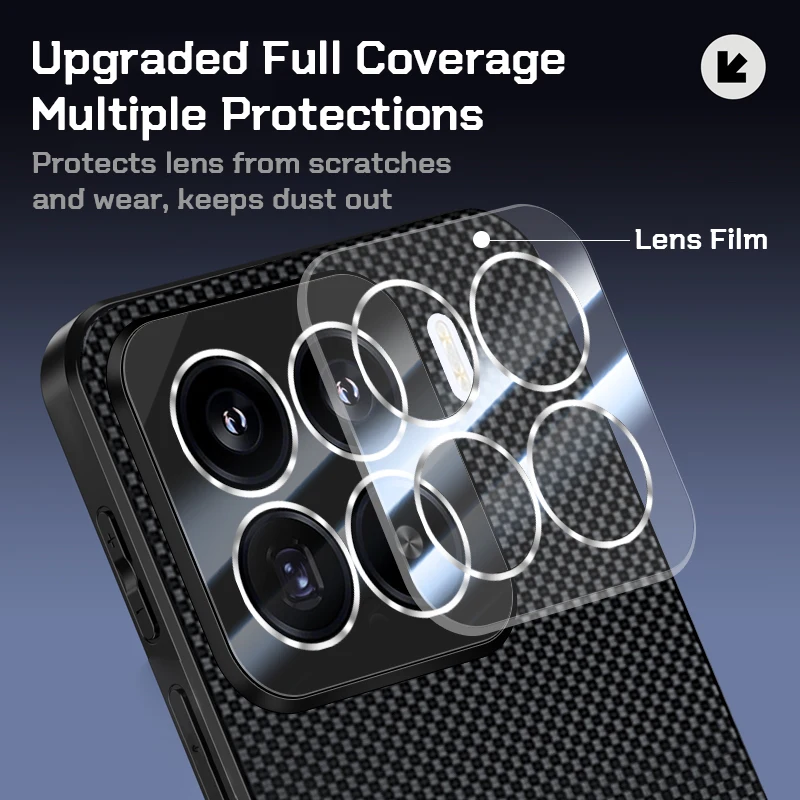 Premium Matte Weave Kevlar Carbon Fiber Case with Camera Lens Protector Cover