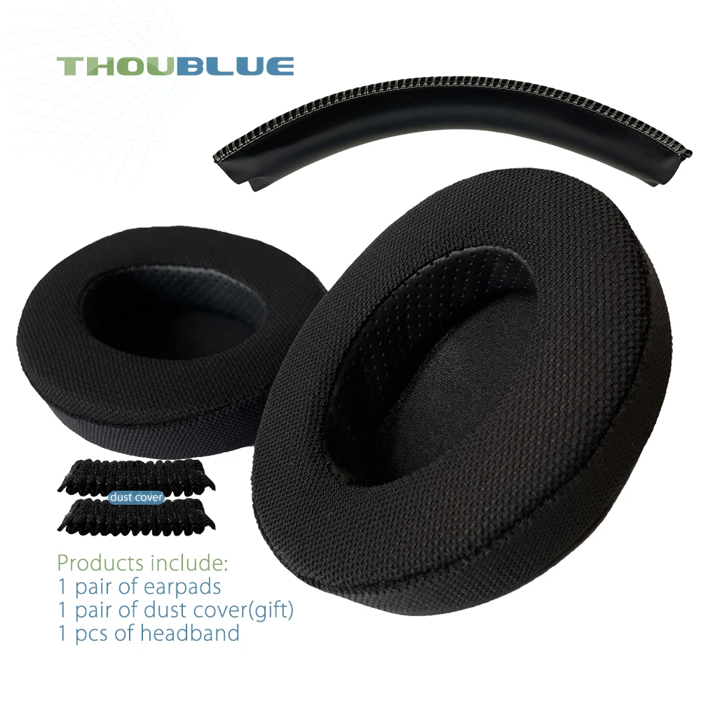 Premium Replacement Memory Foam Ear Pads - Silver Edition