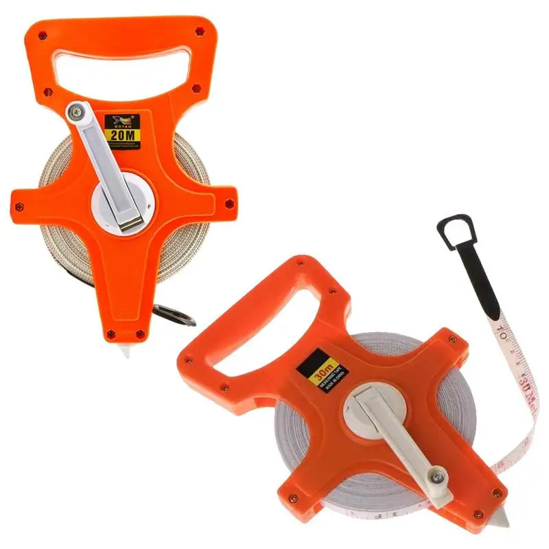1Pc 20M/30M Meter Open Reel Fiberglass Tape Measure Inch Metric Scale
