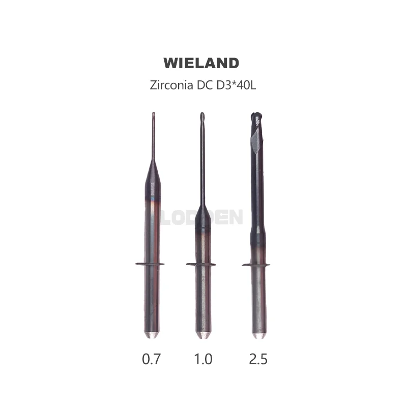 

Dental Lab Zirconia for Wieland Machines PRECISION TOOL Milling Burs-Cutting Zirconia- Overall Length 40mm D3 DC Tools CAD CAM