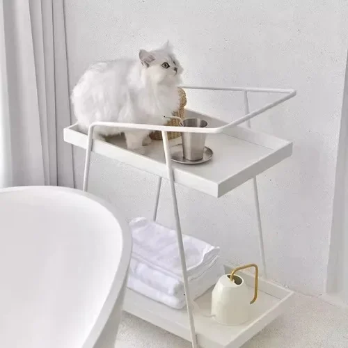 New Minimalist Bedroom Iron Trolleys Mobile Wheel Food Drinks Simple Cart Serving Kitchen Living Room Furniture