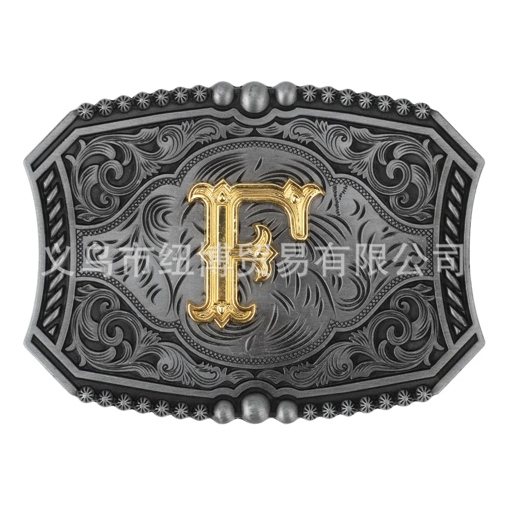 Fibbia Da Cintura Vintage Western Con Iniziale Personalizzata (dalla A Alla Z) - Stile Cowboy Uomo