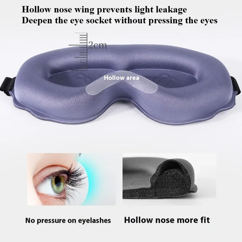 3D Blackout Eye Mask Effective Blackout for Home Office Sleeping Eye Mask Light New Sweat Absorption Breathable and Adjustable