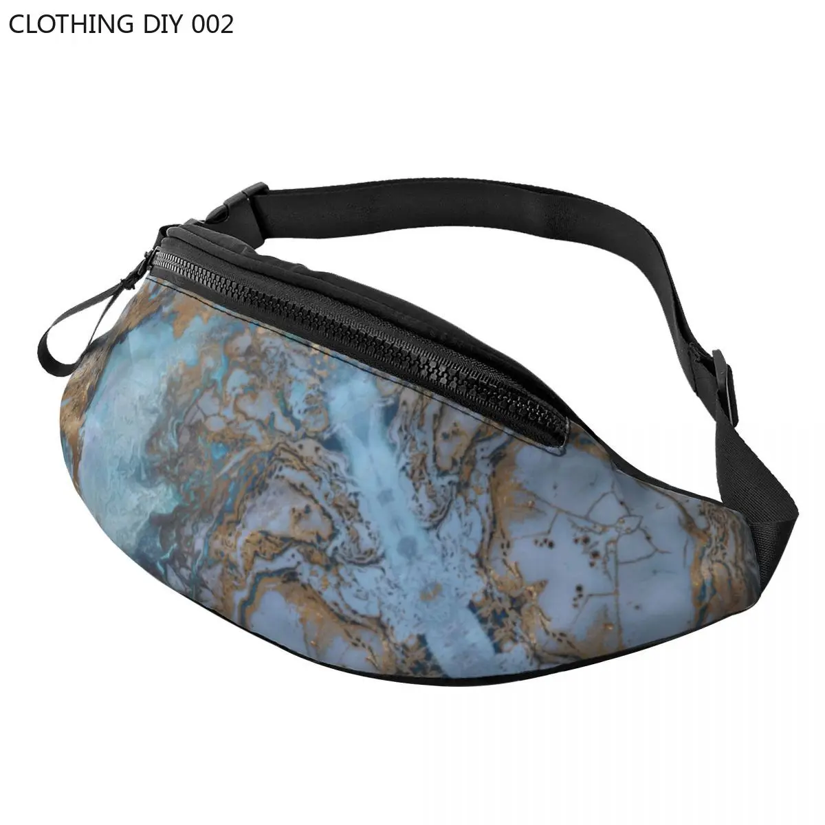 

Cool Marble Texture Printing Fanny Pack Women Men Crossbody Waist Bag for Camping Biking Phone Money Pouch