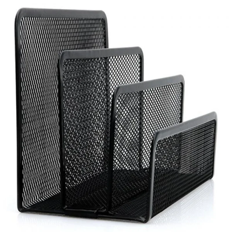 Multifunctional Black Mesh Letter Desk File Holder Magazine Organizer Mail Business Document Tray School Supplies Accessories deli oficina organizador escritorio papeleria office metal mesh magazine holder student stationery organizer office accessories