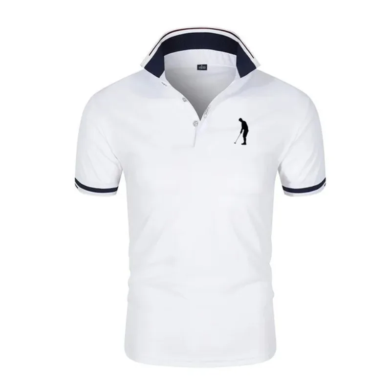 

Lapel Short Sleeve Leisure Breathable POLO Shirt Button Summer Pullovers Fashion Trend T-Shirt Man Streetwear Tops Work Business