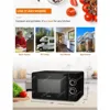 Black Microwave, with Rotary Switch Knob, 700W Countertop Small Microwave, with Microwave Turntable Plate, 6 Level Power 5
