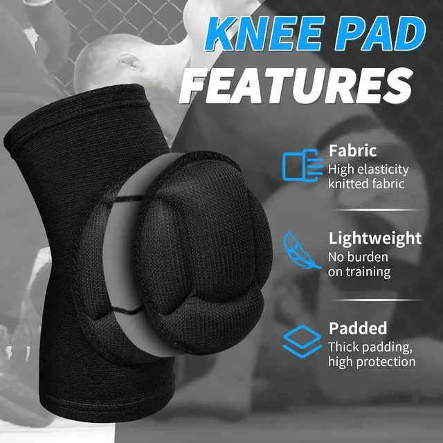 Knee Pads for Men & Women, Kick Boxing and Muay Thai Training, Foam Padded Support Guard for Grappling, MMA,Martial Arts 2