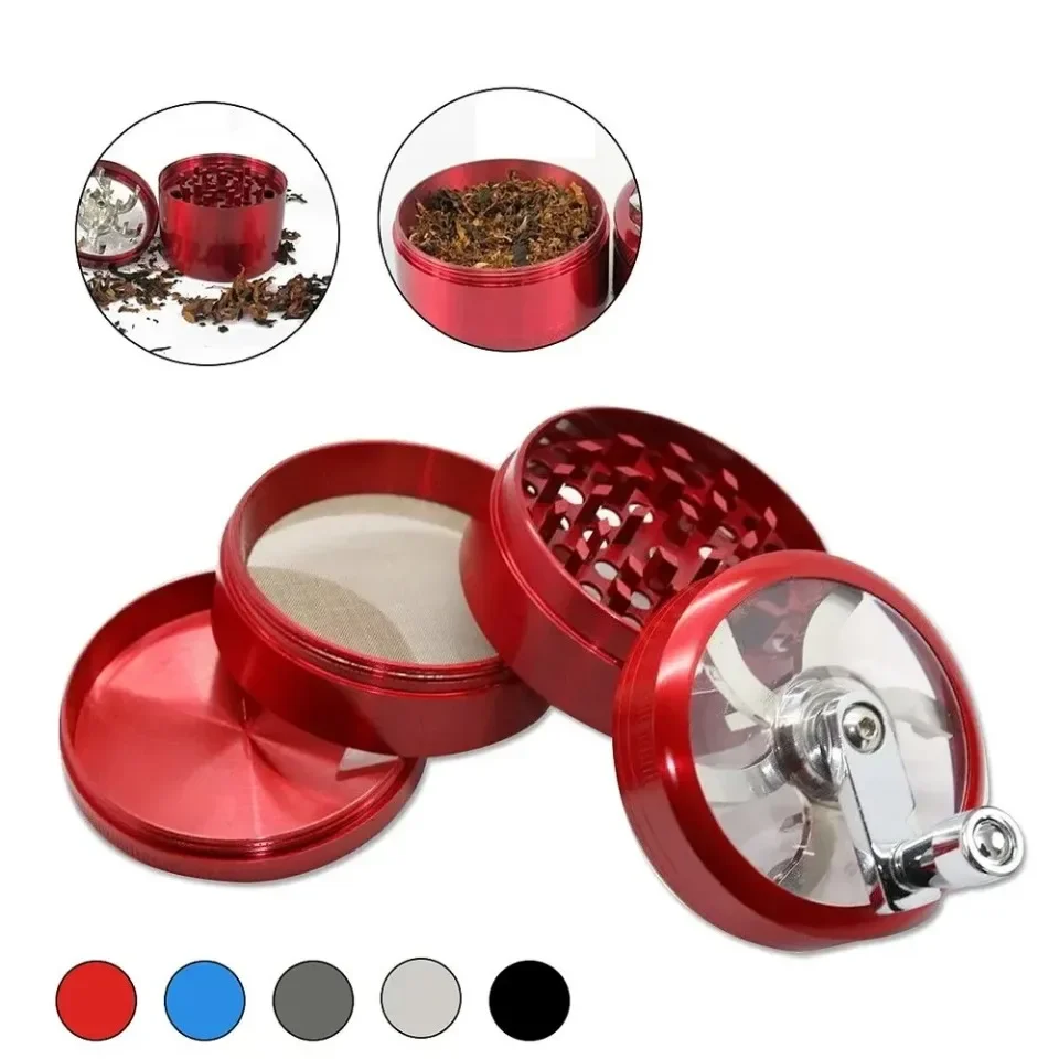 S0b7ddd148e4a4ad795bcbd089702a34bM Herbal Crusher Tobacco Grinder Smoke Crushers Grinder 4 Layers Durable Non Deformable Corrosion-resistant Grinder with Handle Mallzona