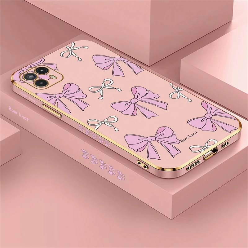 Pink Bow Shockproof Silicone Phone Case Cover