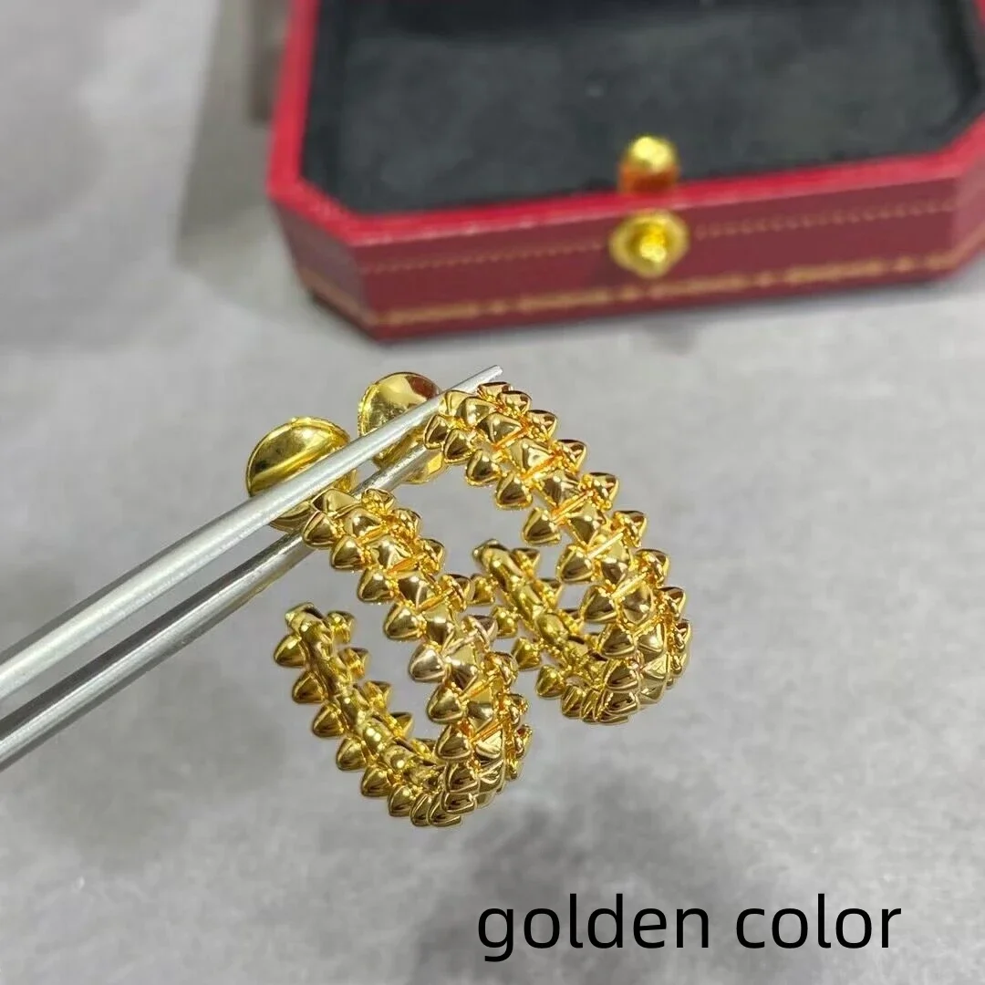 Top Luxury Jewelry 925 Sterling Silver Classic Rivet Bullet Earrings Elegant Fashion Brand Banquet Gifts