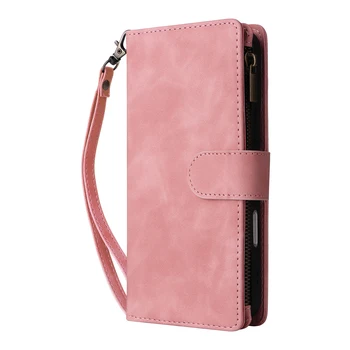 Premium Wallet Case For iPhone 11-17 - Pro Max Plus - 17 Air - Magnetic Card Slot - Pink