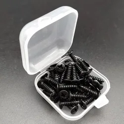 50-Piece Guitar Pickguard Screw Set with Storage Box (Black)