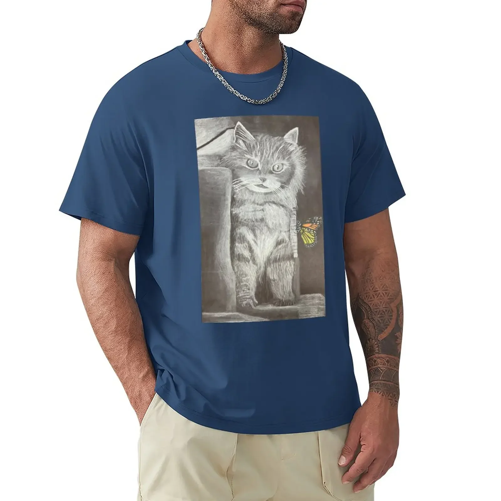 

Cat T-Shirt aesthetic clothes anime animal prinfor boys Men's t-shirt sweat blanks Short sleeve tee oversized t shirts for men