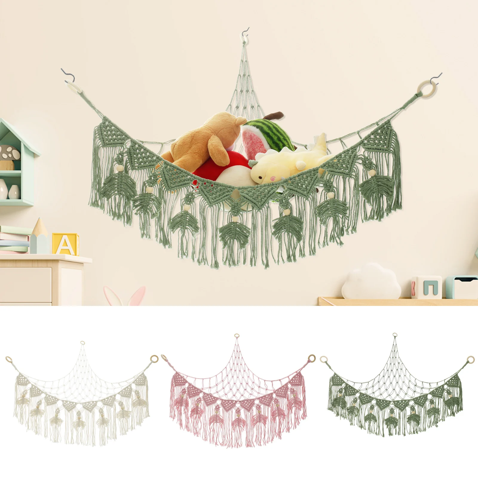 Stuffy Toy Hammock Mesh Kids Bedroom Storage Nursery Teddy Bear Net Child Organizer Stuffed Towels Tidy Soft Storage Organizer stuffy toy organizer