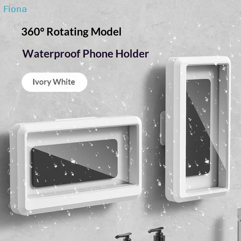 ☭Waterproof houder 360° draaibaar voor badkamer, thuis, wandhouder, zelfklevende houder voor touchscreen-telefoon_voghion.com