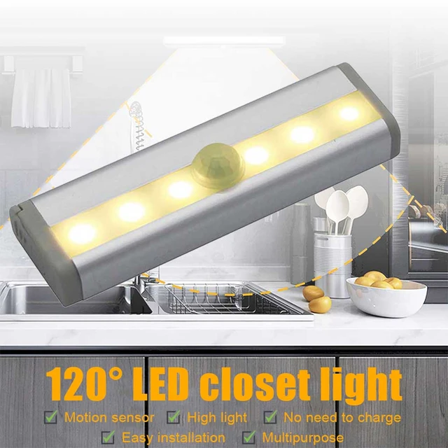 Luz Nocturna LED inalámbrica con Sensor de movimiento, lámpara de noche  para armario, cocina, dormitorio, Detector, luz de fondo para armario y  escalera - AliExpress