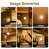 LED Charging Motion Sensor Wall Lamp 360° Rotation Cabinet Lamps Home Wardrobe Lighting Round Bedside Eye Protection Night Light 5