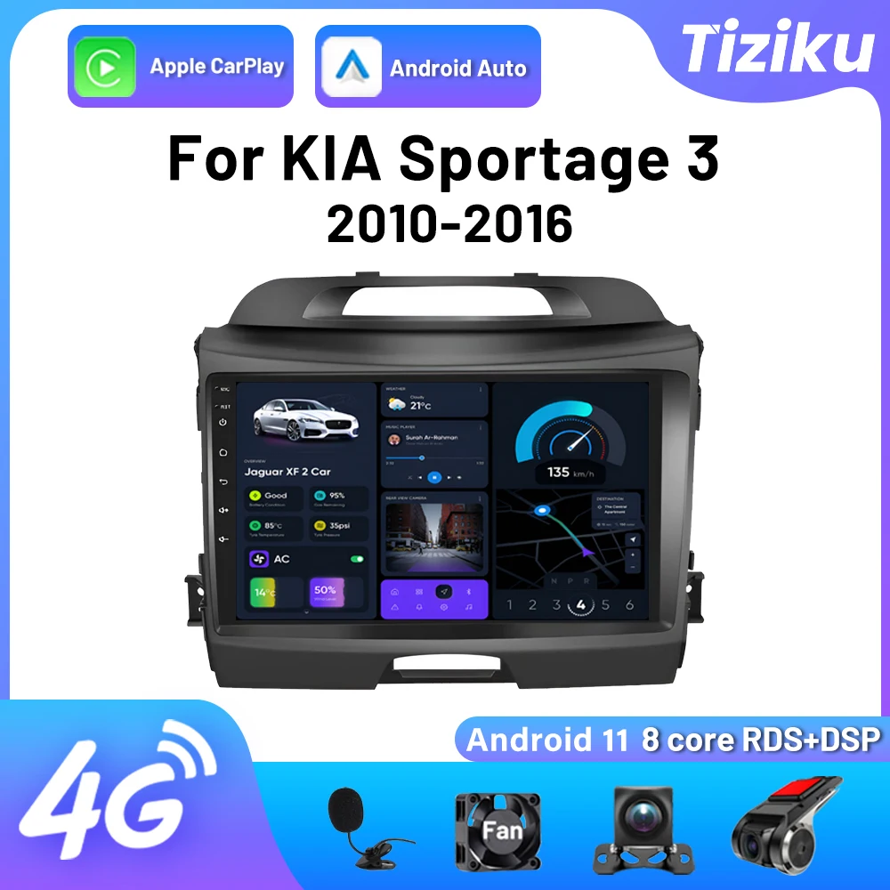 

CarPlay Android Auto Car Radio For KIA Sportage 3 2010-2016 Multimedia Video Player GPS Navigation Autoradio Stereo Head Unit 4G
